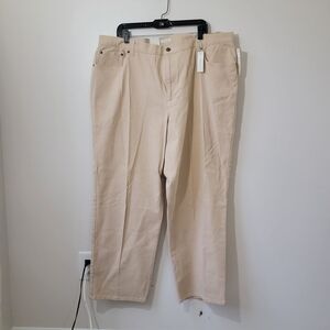 NEW Jones New York Sport  Beige Cropped Dress Pants Womens 22W Straight Leg NWT